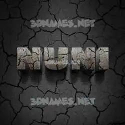 nuni in Cracked Stone style - 3D name wallpaper