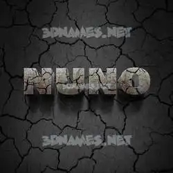 nuno in Cracked Stone style - 3D name wallpaper