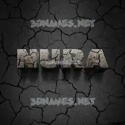 nura in Cracked Stone style - 3D name wallpaper