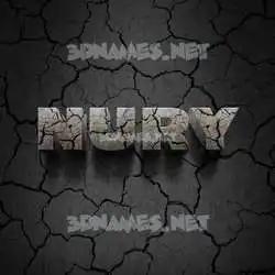 nury in Cracked Stone style - 3D name wallpaper