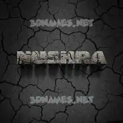 nushra in Cracked Stone style - 3D name wallpaper