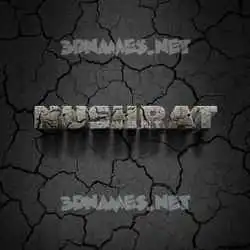 nushrat in Cracked Stone style - 3D name wallpaper