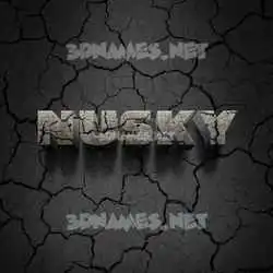 nusky in Cracked Stone style - 3D name wallpaper