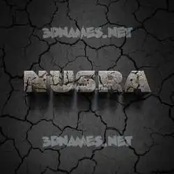 nusra in Cracked Stone style - 3D name wallpaper