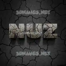 nuz in Cracked Stone style - 3D name wallpaper