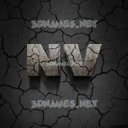 nv in Cracked Stone style - 3D name wallpaper