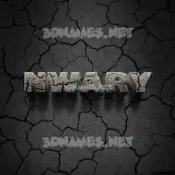 nwary in Cracked Stone style - 3D name wallpaper