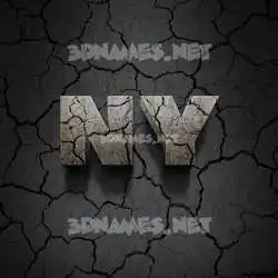 ny in Cracked Stone style - 3D name wallpaper