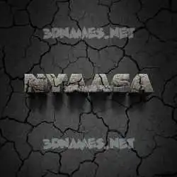 nyaasa in Cracked Stone style - 3D name wallpaper