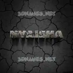 nyaisha in Cracked Stone style - 3D name wallpaper