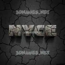 nyce in Cracked Stone style - 3D name wallpaper