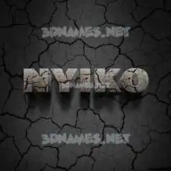 nyiko in Cracked Stone style - 3D name wallpaper