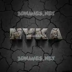 nyka in Cracked Stone style - 3D name wallpaper