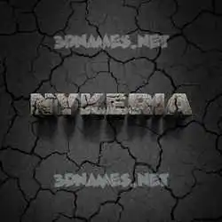 nykeria in Cracked Stone style - 3D name wallpaper