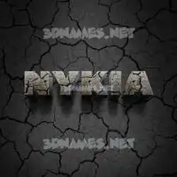 nykia in Cracked Stone style - 3D name wallpaper