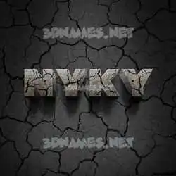 nyky in Cracked Stone style - 3D name wallpaper