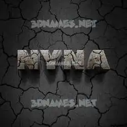 nyna in Cracked Stone style - 3D name wallpaper