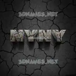 nyny in Cracked Stone style - 3D name wallpaper