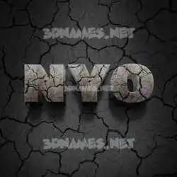 nyo in Cracked Stone style - 3D name wallpaper