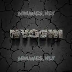 nyoshi in Cracked Stone style - 3D name wallpaper