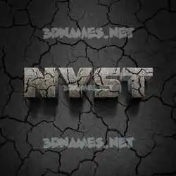 nyst in Cracked Stone style - 3D name wallpaper