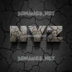 nyz in Cracked Stone style - 3D name wallpaper