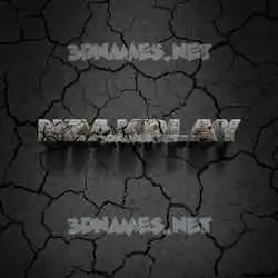 nzakplay in Cracked Stone style - 3D name wallpaper