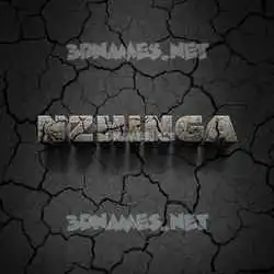 nzhinga in Cracked Stone style - 3D name wallpaper