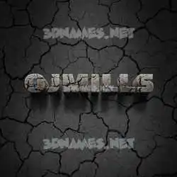 ojmills in Cracked Stone style - 3D name wallpaper
