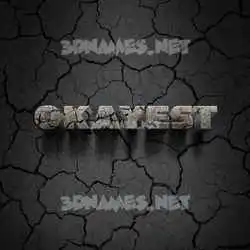 okayest in Cracked Stone style - 3D name wallpaper