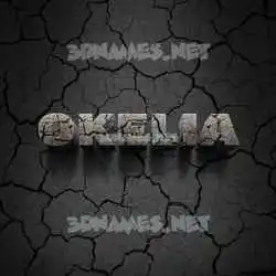 okelia in Cracked Stone style - 3D name wallpaper