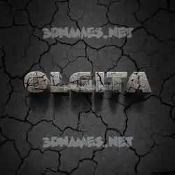 olgita in Cracked Stone style - 3D name wallpaper