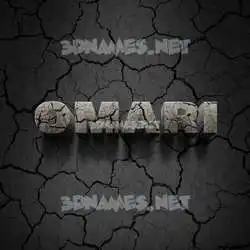 omari in Cracked Stone style - 3D name wallpaper