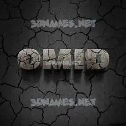 omid in Cracked Stone style - 3D name wallpaper