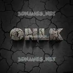 onlk in Cracked Stone style - 3D name wallpaper