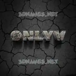 onlyv in Cracked Stone style - 3D name wallpaper