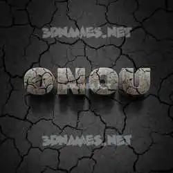 onou in Cracked Stone style - 3D name wallpaper