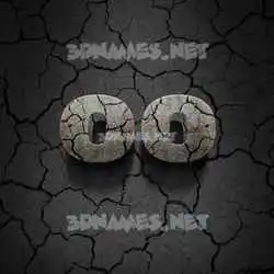 oo in Cracked Stone style - 3D name wallpaper