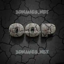 oop in Cracked Stone style - 3D name wallpaper