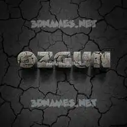 ozgun in Cracked Stone style - 3D name wallpaper