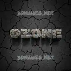 ozone in Cracked Stone style - 3D name wallpaper