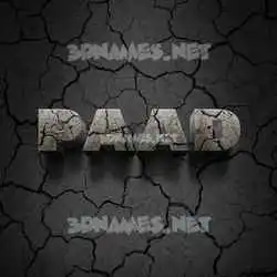 paad in Cracked Stone style - 3D name wallpaper