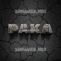 paka in Cracked Stone style - 3D name wallpaper