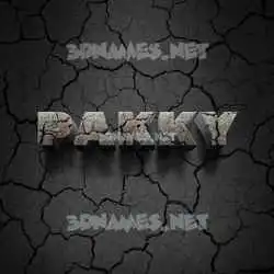 pakky in Cracked Stone style - 3D name wallpaper