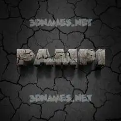 pampi in Cracked Stone style - 3D name wallpaper