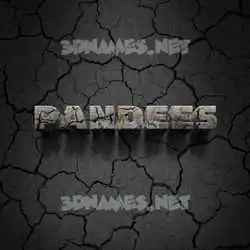 pandees in Cracked Stone style - 3D name wallpaper