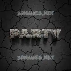 party in Cracked Stone style - 3D name wallpaper