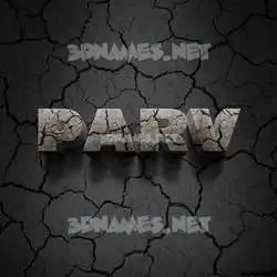 parv in Cracked Stone style - 3D name wallpaper