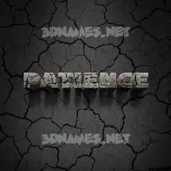 patience in Cracked Stone style - 3D name wallpaper