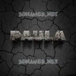 paula in Cracked Stone style - 3D name wallpaper